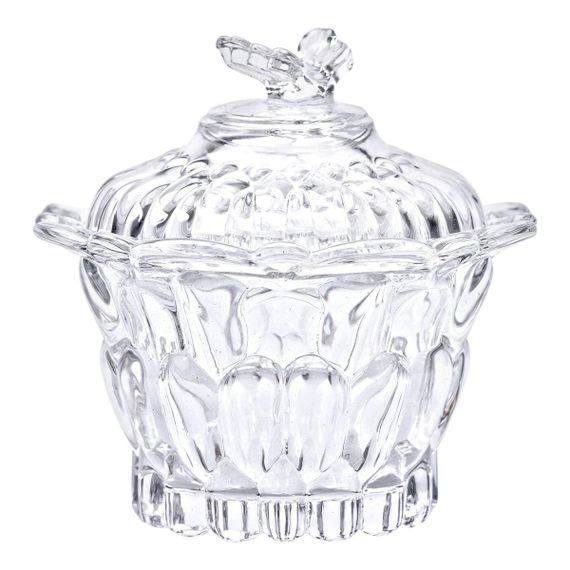 Цукерниця скляна Ø9 см цукерниця кругла з кришкою прозора HP-4-114