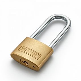 Замок МВМ навесной из латуни с длинной ручкой HR-B1L-40E Никель