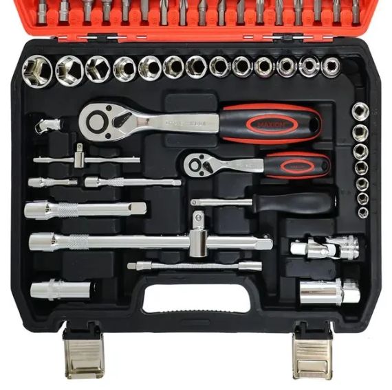 Набір 78 інструментів із хром-ванадієвої сталі в пластиковому кейсі CR-V 78 PCS | Зображення 3