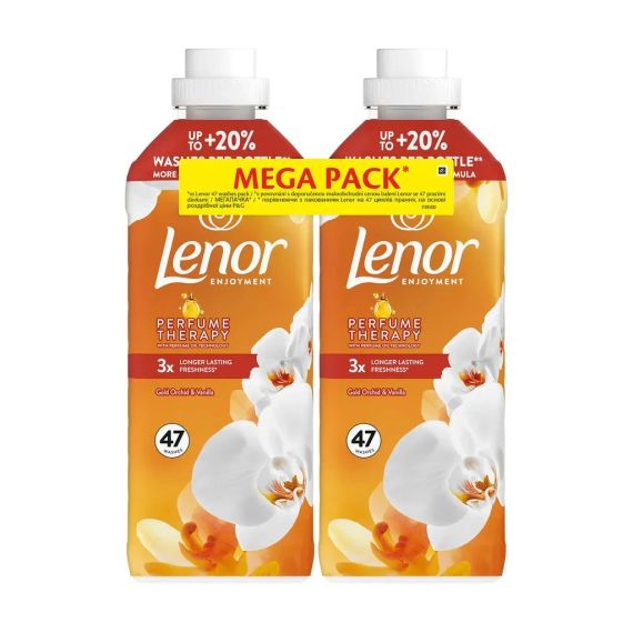Кондиціонер для білизни Lenor Золота орхідея і ваніль, 94 цикли прання, 2*987 мл | Зображення 1
