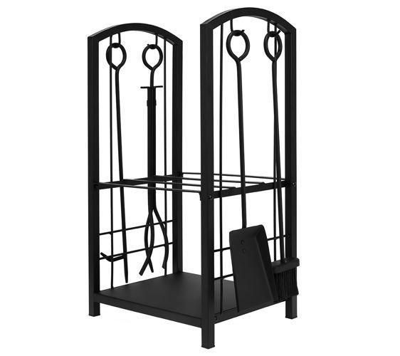 Підставка для дров Kaminer 8785 з аксесуарами для каміна 4в1 – щипці, совок, кочерга, метла | Зображення 3