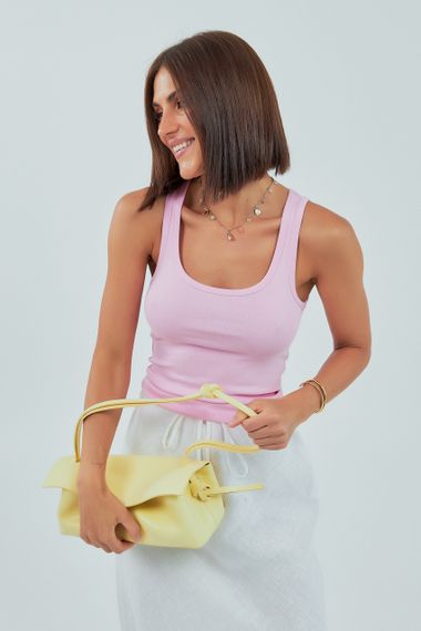 Трикотажна базова майка - рожевий цвет, S (є розміри) | Зображення 4