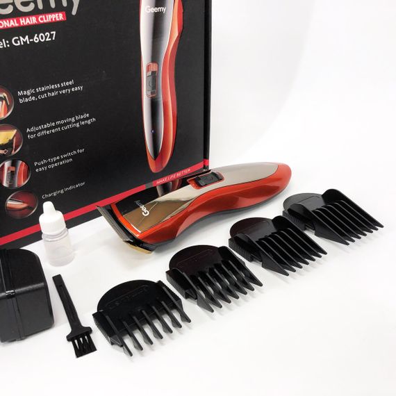 Машинка для стрижки волосся Pro Gemei GM-6027, Хороший бездротовий триммер, Практична машинка | Зображення 6