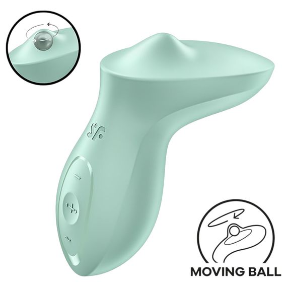 Вібратор для клітора з перлинною стимуляцією Satisfyer Exciterrr Mint, 2 незалежні мотори