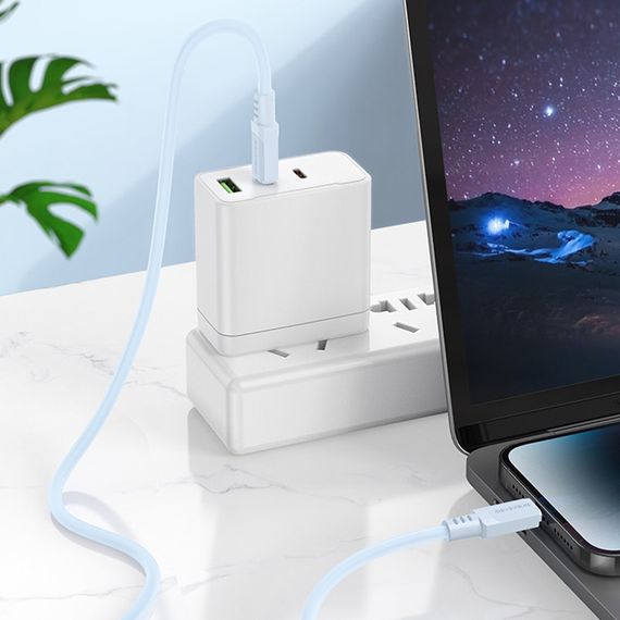 Дата кабель Borofone BX115 Lotto Type-C to Lightning 27W (1m) Blue | Зображення 4