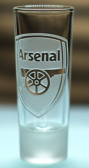 Скляна чарка 60мл ФК Арсенал Arsenal з гравіюванням подарунок для фаната футбольна стопка | Зображення 2