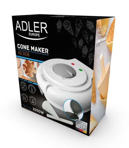Вафельниця електрична Adler AD 3038 з конусом для ріжків 1500 Вт | Зображення 9