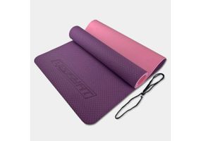 Килимок для йоги та фітнесу EasyFit TPE+TC 6 мм двошаровий фіолетовий-рожевий (EF-1924-VP)