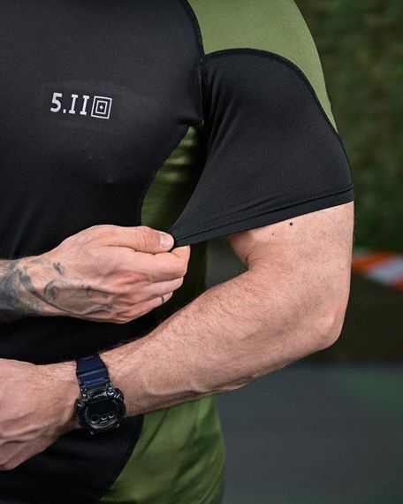 Тактична футболка 5.11 black/oliva ПП7650 | Зображення 3