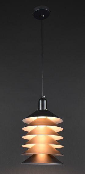 Люстра підвісна на 1 лампочку 27136 Чорний 40-150х20х20 см. | Зображення 2