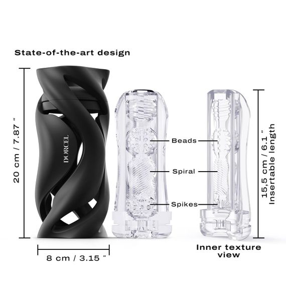 Мастурбатор Dorcel DEEP BLOW BLACK, подвійне використання | Зображення 2