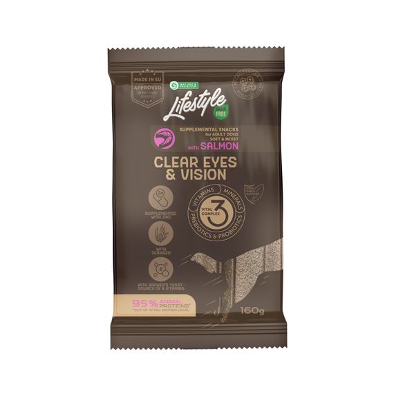 Лакомства Nature's Protection Lifestyle Grain Free Salmon Clear Eyes & Vision беззерновые с лососем для активных взрослых собак всех пород 160 гр