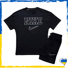Комплект шорти Nike + футболка Nike чорна. S M L XL XXL