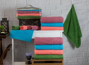 Набір рушників Zeron 128217 Туреччина 140*70  Махра Різні кольори