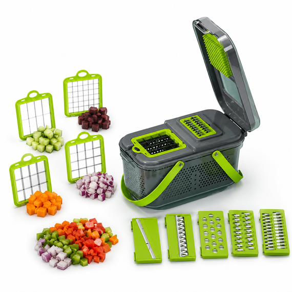 Овочерізка Мультислайсер vegetable cutter / Мультислайсер для овочів та фруктів / Механічний ручний подрібнювач | Зображення 3