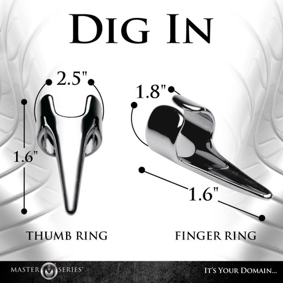 Набір кілець із кігтями Master Series Five-Piece Sensation Claw Rings — Silver Sex Aura | Зображення 5