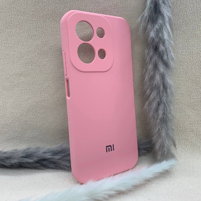 Чохол з логотипом для Xiaomi Redmi 15C EU | М'який | Протиударний | Soft Touch | Рожевий