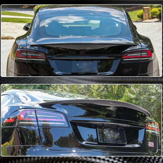 Спойлер сухой карбон V8 (2012-2022) для Tesla Model S 2016- гг | Зображення 2