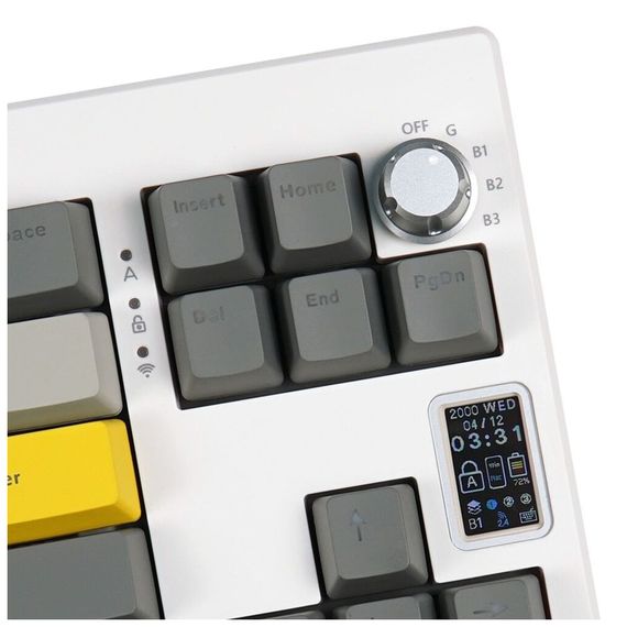 Клавіатура Epomaker Shadow-X 70 Mulan Switch Hot-Swap LCD Screen RGB Wireless/Bluetooth/USB UA White (SHX-W-M) | Зображення 2