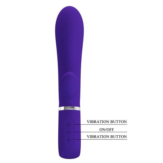 Вібратор з м'якою головкою і кліторальной стимуляцією Pretty Love - Thomas USB Purple, BI-014621-3 Sex Aura | Зображення 9