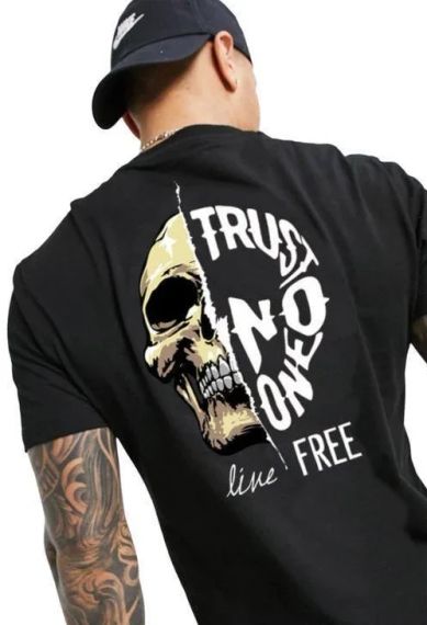 Футболка чоловіча з принтом повсякденна XL Чорний