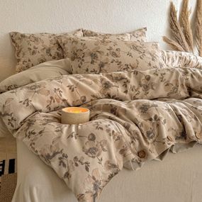 Постільна білизна з бавовни з текстурою льону Colorful Home Print 4 22090