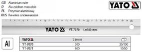 Линейка алюминиевая 300 мм YATO Польша YT-7070