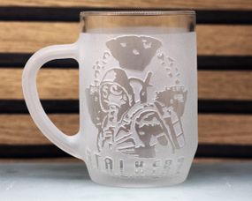 Подарунковий келих для пива 570 мл з гравіюванням гри лого Сталкер 2 S.T.A.L.K.E.R. 2 матовий