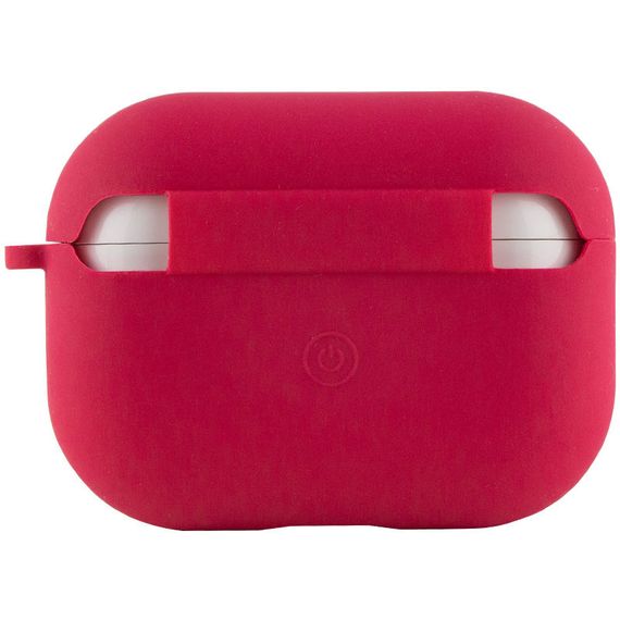 Силиконовый футляр с микрофиброй для наушников Airpods Pro Красный / Rose Red | Зображення 2