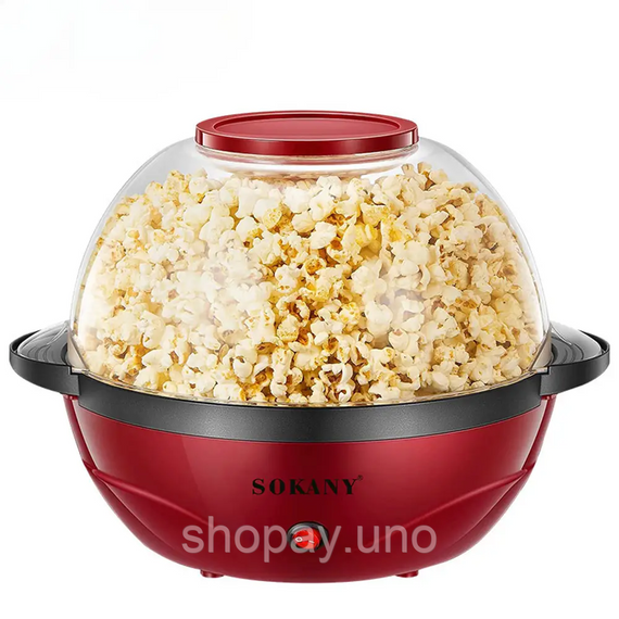 Аппарат для попкорна Sokany SK-905/ Машина для попкорна 850 Вт/Попкорница 3.6л красная | Зображення 3