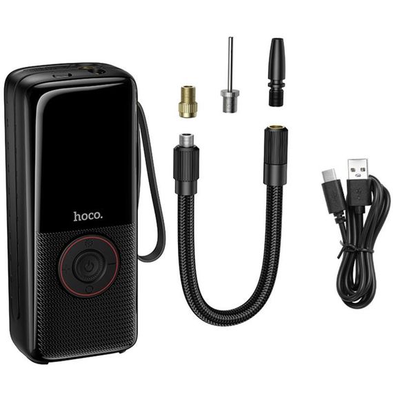 Автомобільний насос Hoco ZP18 Enlighten smart air pump Black | Зображення 2