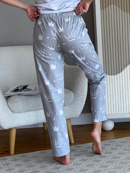 Піжамні штани з бязі COSY Корони | Зображення 3