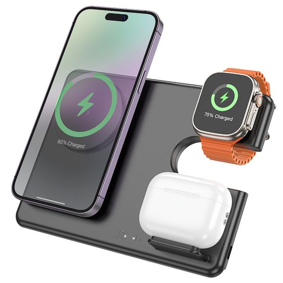Бездротовий Зарядний пристрій Hoco CQ1 3-in-1 15 W (for iWatch) | Зображення 2