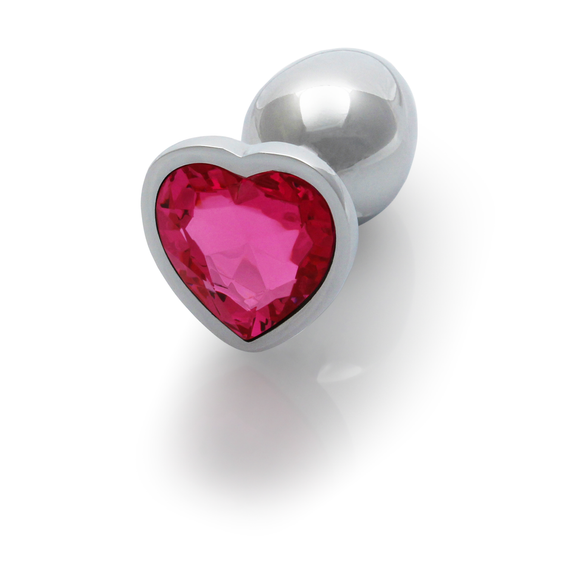 Анальна пробка - Ouch! Metal Butt Plug Small Silver/Rubellite Pink Sex Aura | Зображення 2