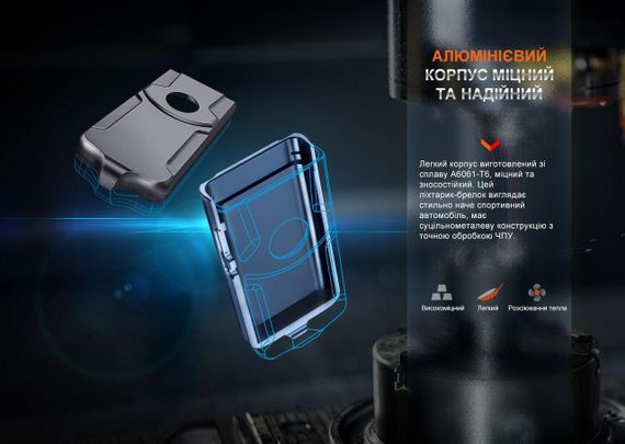 Ліхтар наключний Fenix E03R V2.0, синій | Зображення 7