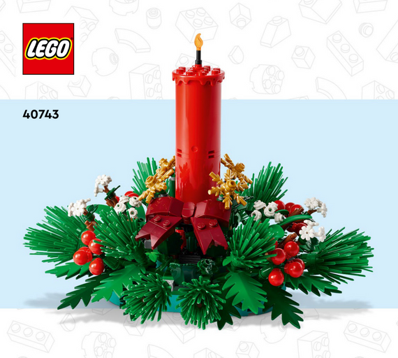 Праздничное украшение со свечой LEGO Декор для рождественского стола (40743) | Зображення 3