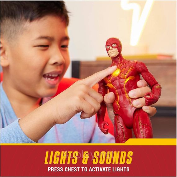 Игровая фигурка Флэш 30см со светом и звуками Оригинал DC Comics Speed Force The Flash Action Figure | Зображення 5