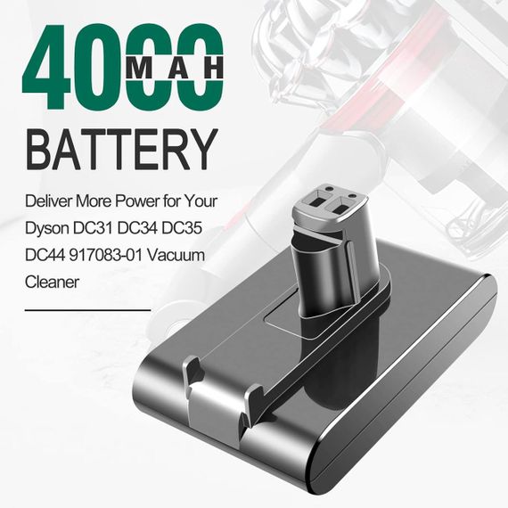 Акумулятор для пилососа Dyson DC31, DC34, DC35, DC44 (Type A), 4000 мАг, 22.2 В, змінна літій-іонна батарея 917083-01, | Зображення 3