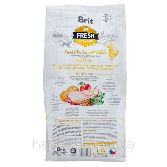 Сухой корм Brit Fresh Chicken with Potato Adult для взрослых собак, курица и картофель, 12 кг | Зображення 2
