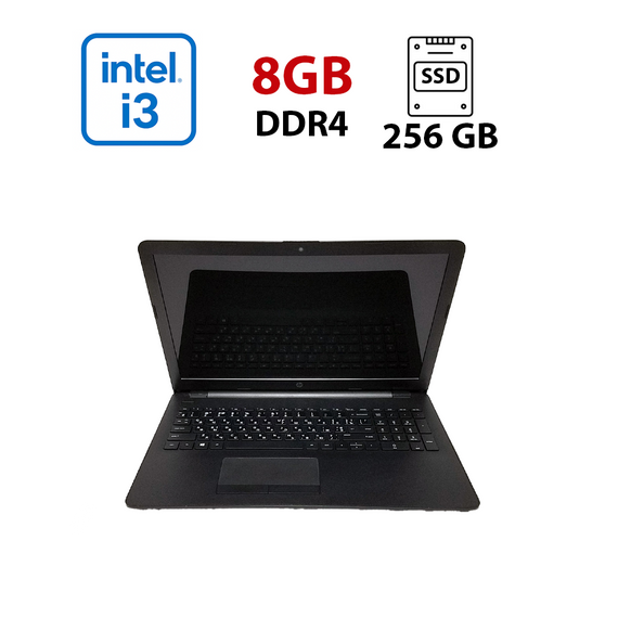 Ноутбук HP 15-BS013DX / 15.6" (1366x768) TN / Intel Core i3-7100U (2 (4) ядра по 2.4 GHz) / 8 GB DDR4 / 256 GB SSD / Intel HD Graphics 620 / WebCam / DVD-ROM / Win 10 Home Lic б/у