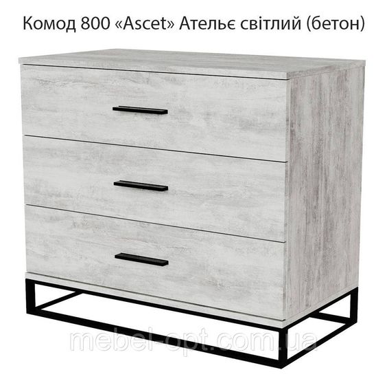Комод 800 Ascet Art in Head, на 3 выдвижных ящика | Зображення 4