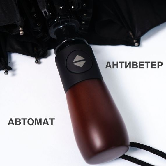 Зонтик премиум качества - Автоматический, мужской укреплённый зонт с HP-635 деревянной ручкой | Зображення 7