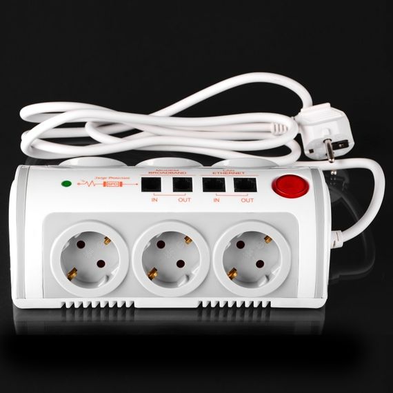 Сетевой фильтр SF-6F/2ZV 3x1.00 2USB+RJ11+RJ45+TV WH/GY | Зображення 5