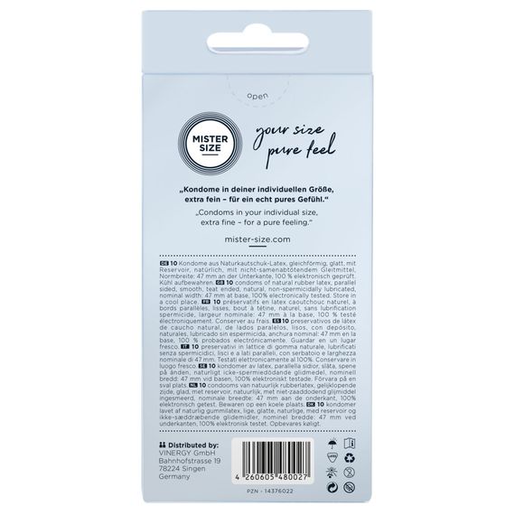 Презервативи Mister Size - pure feel - 47 (10 condoms), товщина 0,05 мм | Зображення 2
