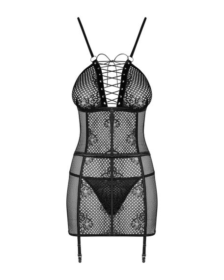 Сорочка Obsessive Basitta chemise & thong S/M | Зображення 5