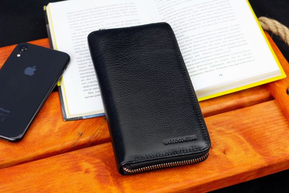 Черный мужской кошелек-клатч на молнии из натуральной кожи Marco Coverna MC-802-1 | Зображення 8