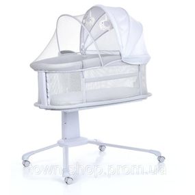 Детская кроватка-люлька 3 в 1 Mastela 3328 приставная, музыка, таймер, москитная сетка, белый