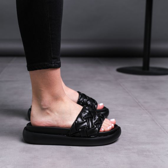 Шльопанці жіночі Fashion Duke 3675 41 розмір 26 см Чорний | Зображення 3