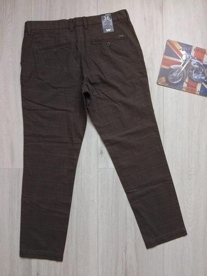 Чоловічі штани в клітинку р. 36/30 slim fit | Зображення 2
