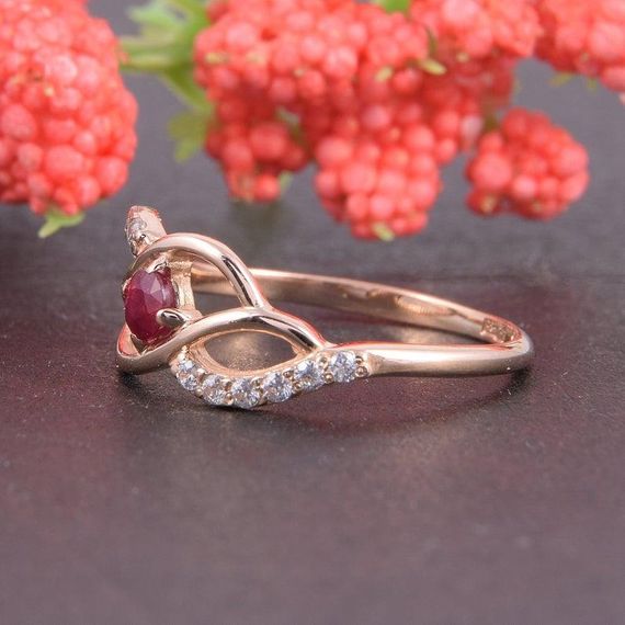 Кольцо из красного золота с рубином 15.5 | Зображення 5